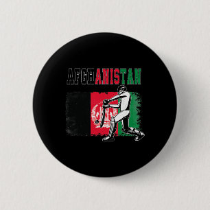 Cricket With Afghanistan Flag Team Cricketer Fan  6 Cm Round Badge