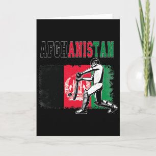 Cricket With Afghanistan Flag Team Cricketer Fan Card