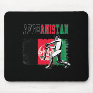 Cricket With Afghanistan Flag Team Cricketer Fan  Mouse Pad