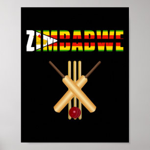 Cricket Zimbwe Flag T Ll Wicket  Poster