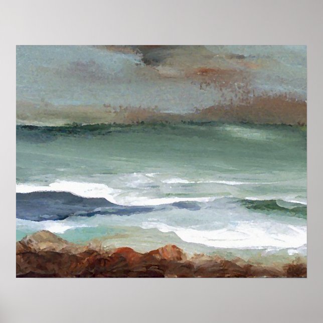 CricketDiane Beach Poster - Moody Sea Ocean Art (Front)