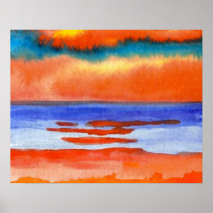 CricketDiane Ocean Poster - Vibrant Sunset 1