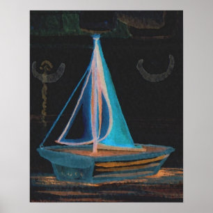 CricketDiane Sailing Poster - Boat in the Bathtub