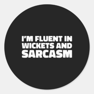 Cricketer Umpire - Bowler Tsman Cricketing Cricket Classic Round Sticker