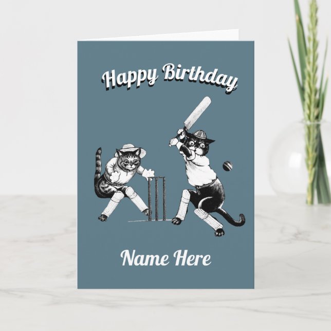 Cricketing Birthday Card (Front)
