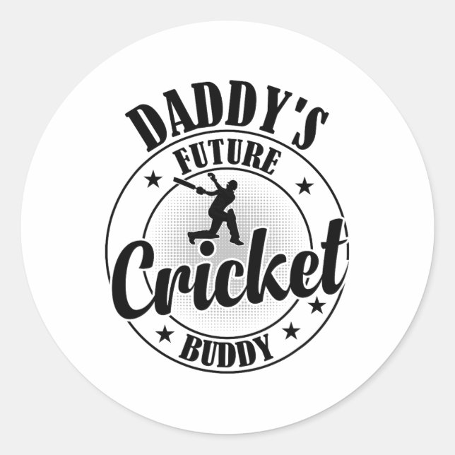 Cricketing Cricket Player - Daddy's Future Cricket Classic Round Sticker (Front)