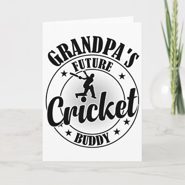 Cricketing Cricket Player - Grandpa's Future Crick Card (Front)
