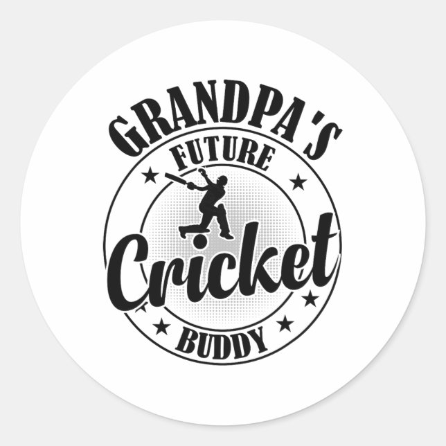 Cricketing Cricket Player - Grandpa's Future Crick Classic Round Sticker (Front)