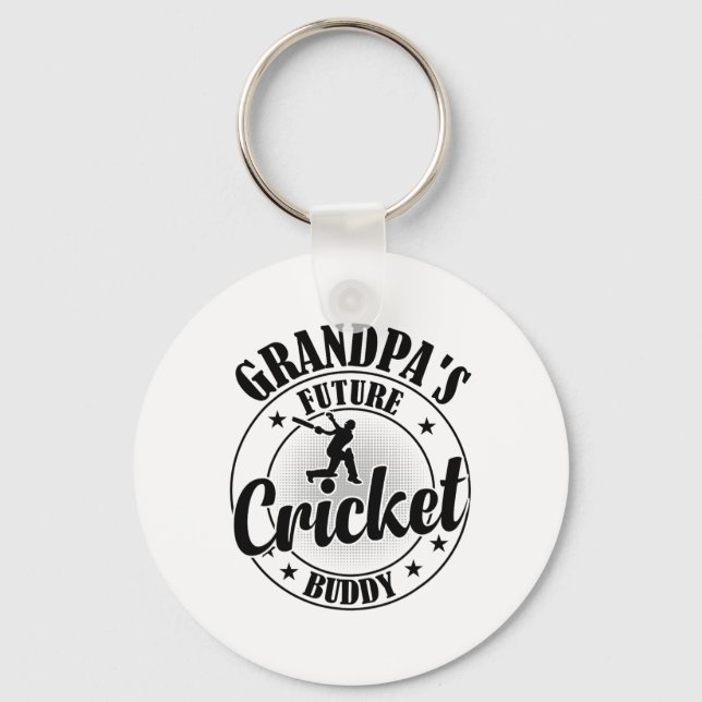 Cricketing Cricket Player - Grandpa's Future Crick Key Ring (Front)