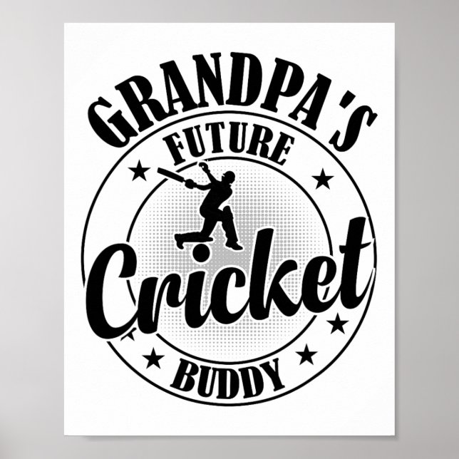 Cricketing Cricket Player - Grandpa's Future Crick Poster (Front)