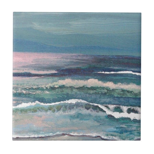 Cricket's Ocean - Beach Seascape Ceramic Tile (Front)