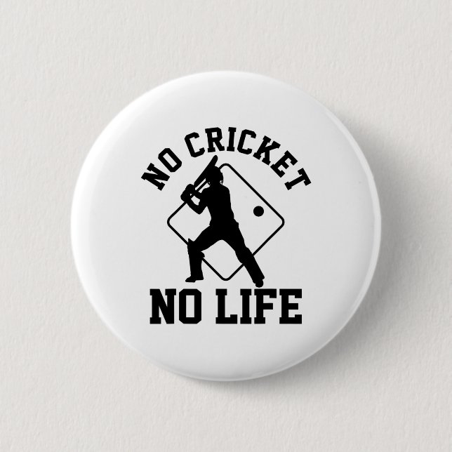 Crickets Player  6 Cm Round Badge (Front)