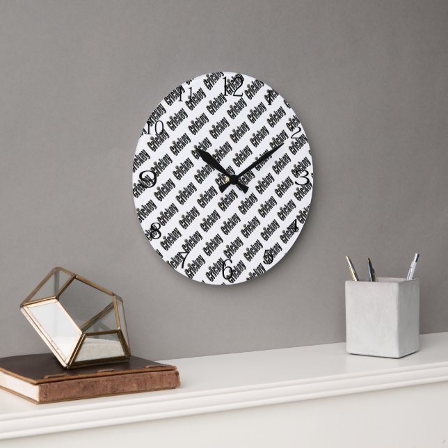 Crickey: Aussie Slang Word Made With Crocodiles, Large Clock (Office)