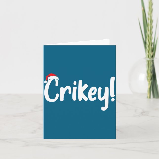 Crikey Christmas Santa Hat Matching Christmas Fami Card (Front)