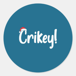 Crikey Christmas Santa Hat Matching Christmas Fami Classic Round Sticker