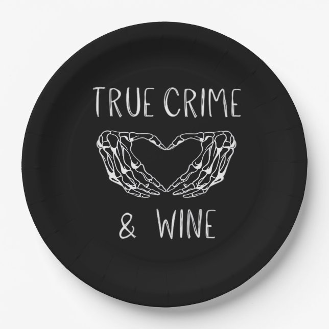 Crime And Wine Skeleton Hands  Paper Plate (Front)