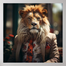 Crime Boss Lion in a Suit and Tie