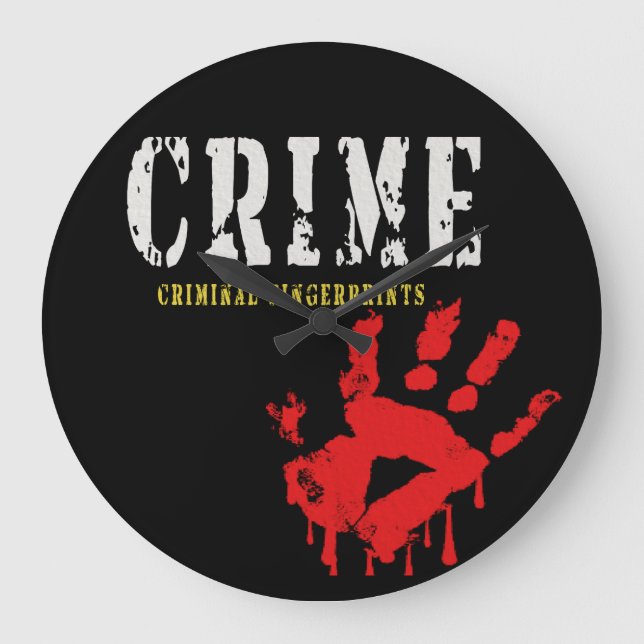 crime-criminal fingerprints Wall Clock (Front)