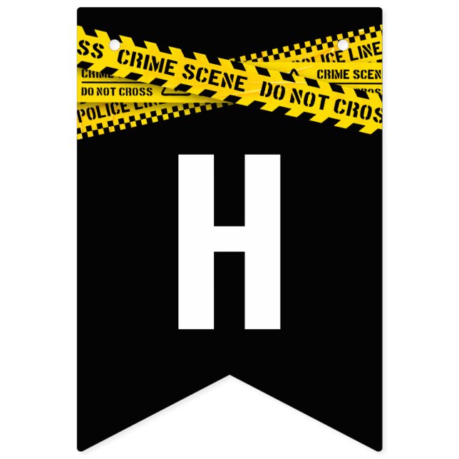 Crime Scene Birthday Party with Yellow Police Tape Bunting (Second Flag)