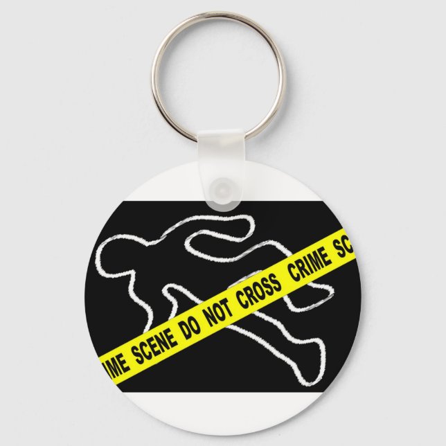 Crime Scene Chalk Mark Key Ring (Front)