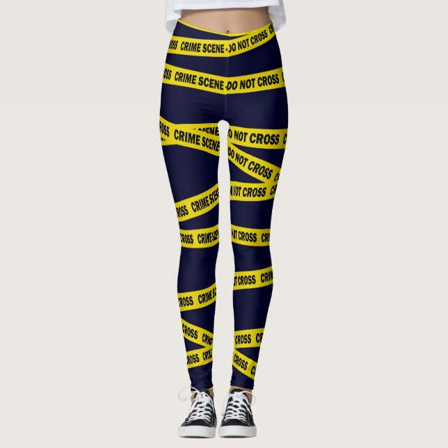 Crime Scene CSI Policewoman Detective Sheriff Leggings (Front)