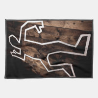 Crime scene dead man outline on floor
