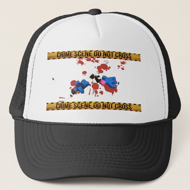 Crime Scene Do Not Cross Unturned Merchandise Trucker Hat (Front)
