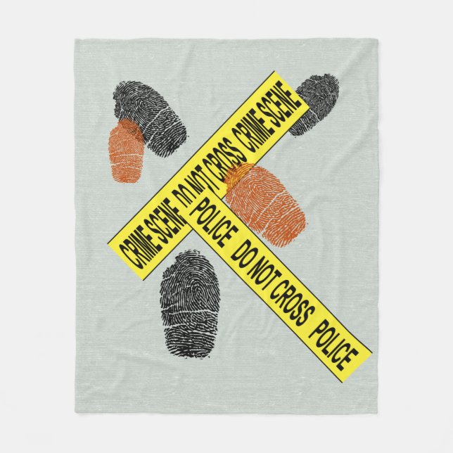 Crime Scene Fingerprints Fleece Blanket (Front)