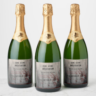 Crime Scene Investigation Birthday Thank You Sparkling Wine Label