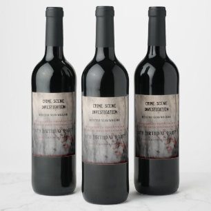Crime Scene Investigation Birthday Thank You Wine Label