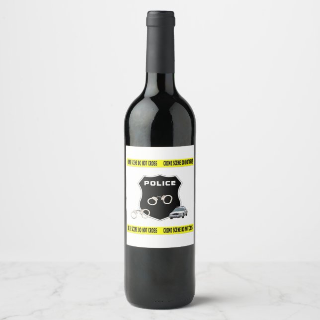 Crime Scene Law Enforcement Wine Label (Front)