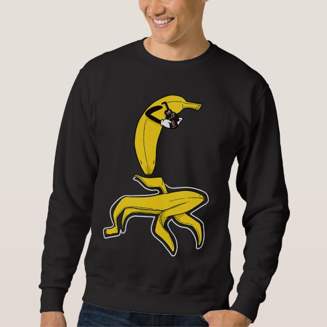 Crime scene photographer with banana victim sweatshirt (Front)