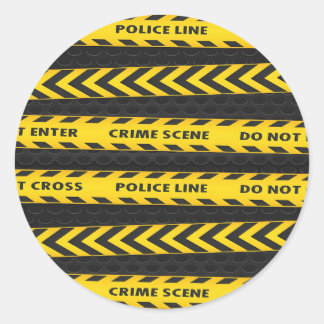 Crime Scene Police Line Classic Round Sticker