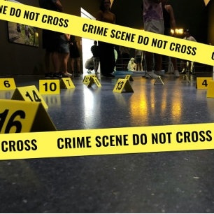 CRIME SCENE police tape crime DO NOT CROSS    Satin Ribbon