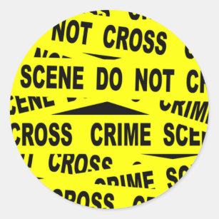 Crime Scene Tape Classic Round Sticker