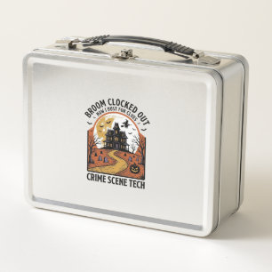Crime Scene Technician Shirt Funny Halloween Haunt Metal Lunch Box