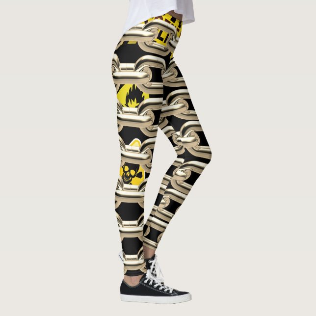 Crime scene, warning funny design. Leggings (Right)