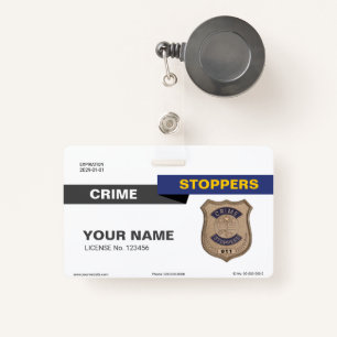 Crime Stoppers Badge ID Badge