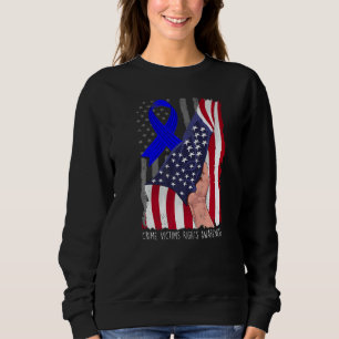 Crime Victims Rights Awareness American Flag Blue  Sweatshirt