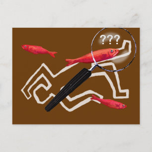 Crime writer - red herrings postcard