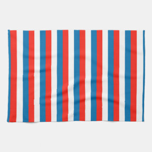 crimea faroe Wichita flag stripes red white blue p Tea Towel