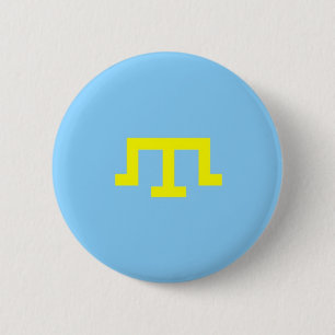 Crimean Tatar people ethnic flag 6 Cm Round Badge