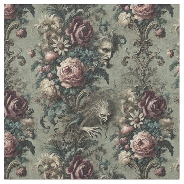 Crimes Against the Eldridge – Gothic Classic Tile Fabric (Close Up)