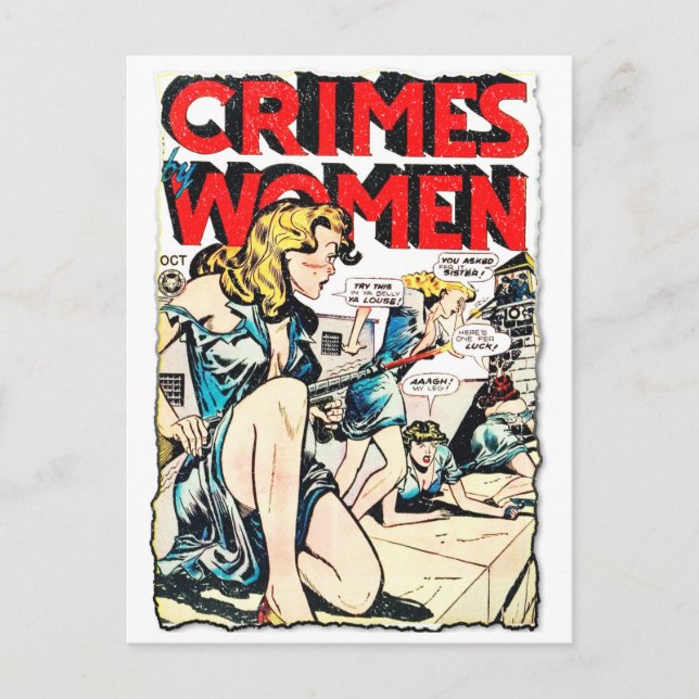 Crimes by Women #3 Golden Age Comic Book Cover Postcard (Front)