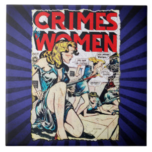 Crimes by Women #3, Vintage Comic Cover–Golden Age Ceramic Tile