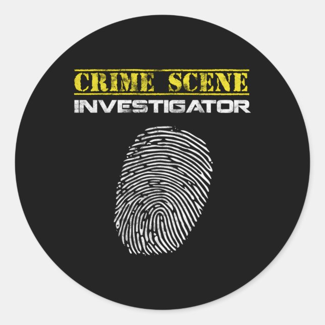 Crimescene Investigator Fingerprint Police Classic Round Sticker (Front)
