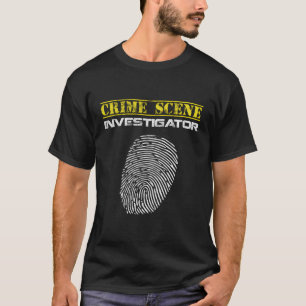 Crimescene Investigator Fingerprint Police T-Shirt