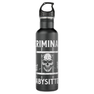 Criminal Babysitters Jail Guard Prisoner Handcuffs 710 Ml Water Bottle