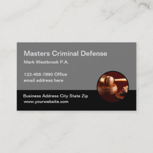 Criminal Defense Attorney At Law Business Card