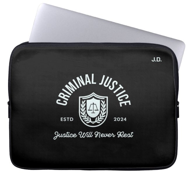 Criminal Justice Graduation 2024 "Customisable" Laptop Sleeve (Front)